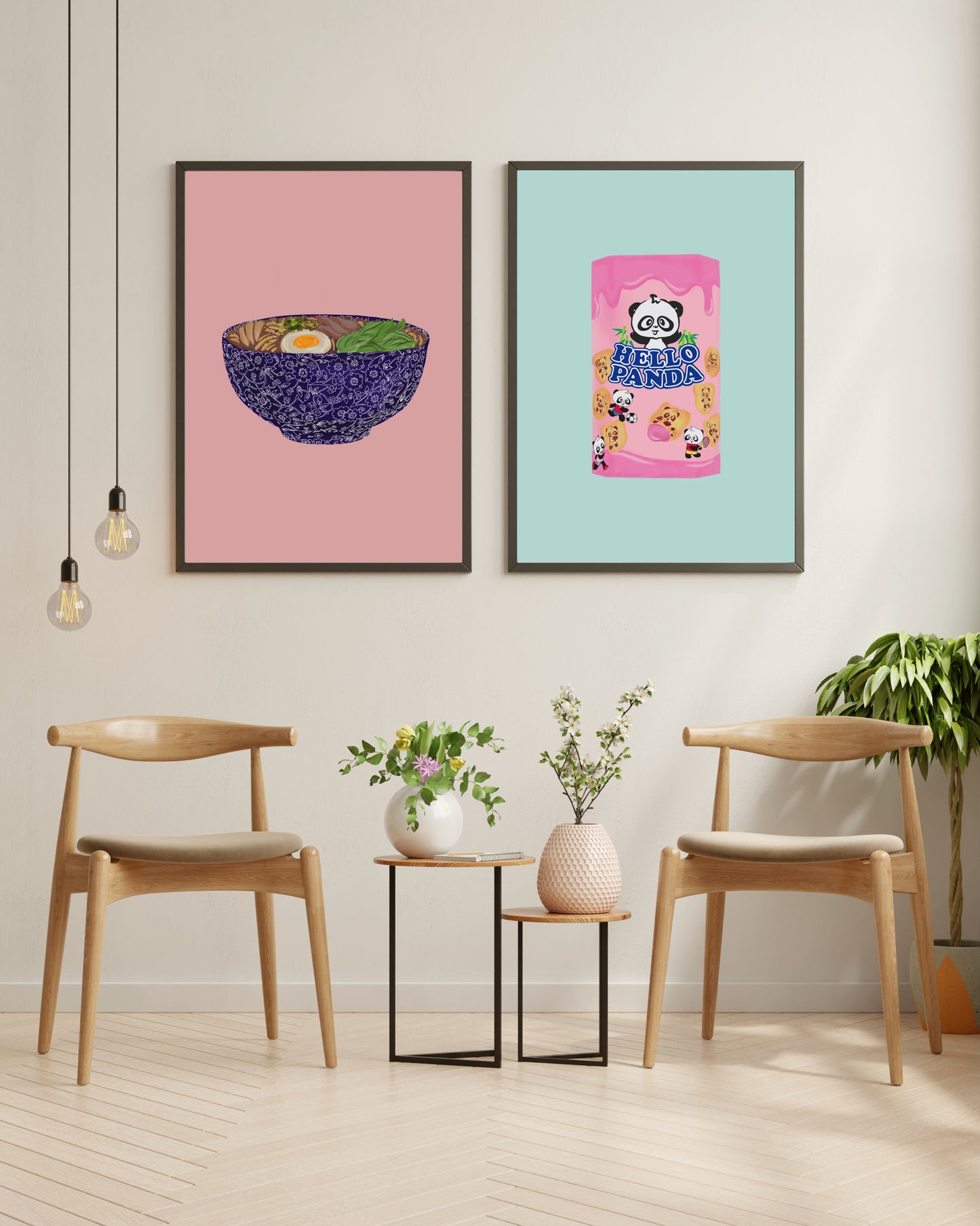 Ramen Noodle Soup Print Pink