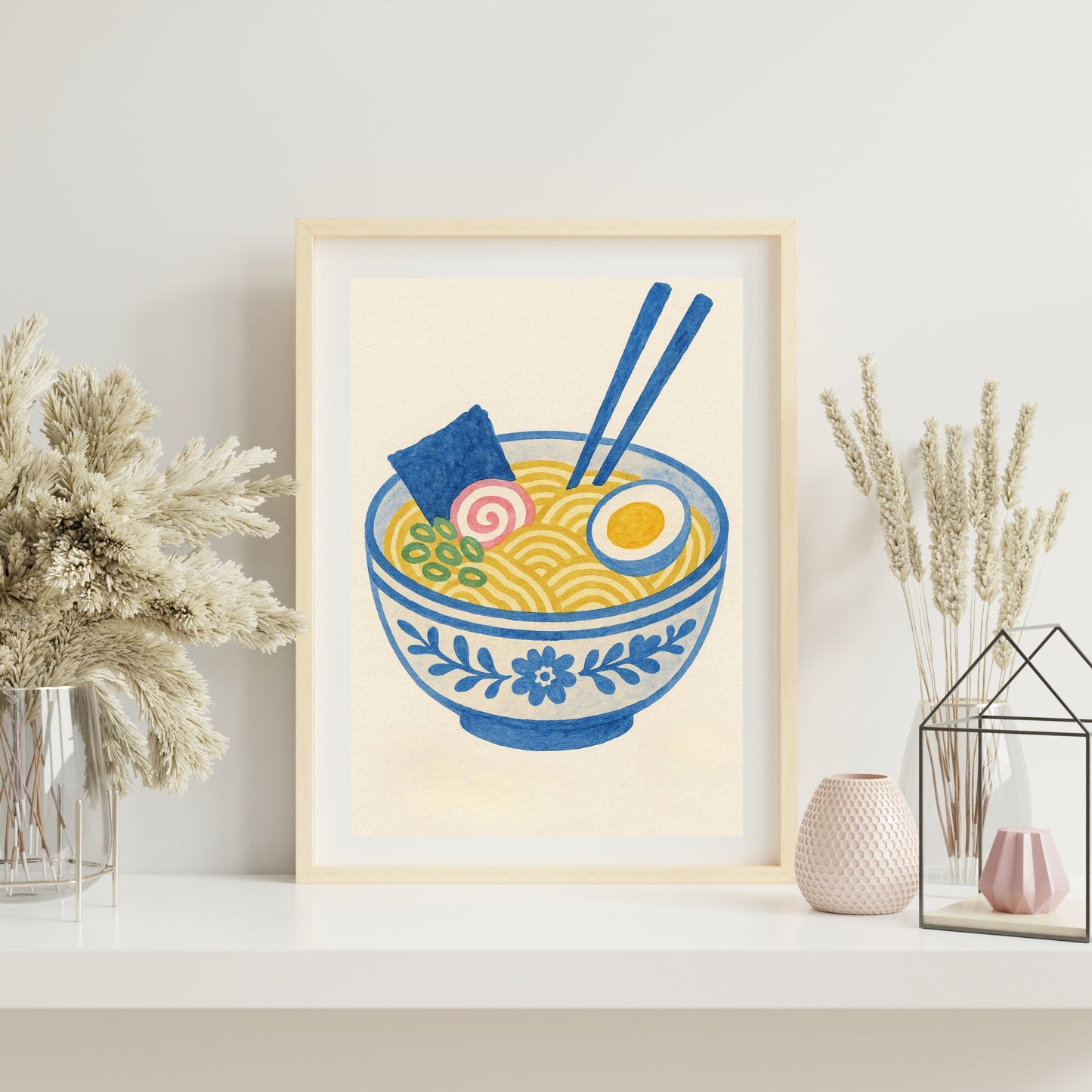 Ramen Noodle Soup - Print - Porcelain Watercolour