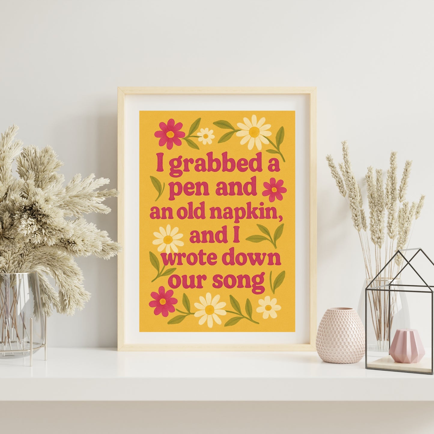 I Grabbed A Pen And An Old Napkin - Print - Taylor Swift - Our Song Quote