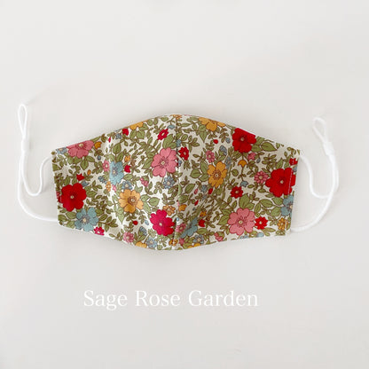 PRETTY FLORAL REVERSIBLE 2 in 1 Mask Adjustable Super Soft Elastic. Washable Reusable homemade face masks Double layer cotton made in U.K.