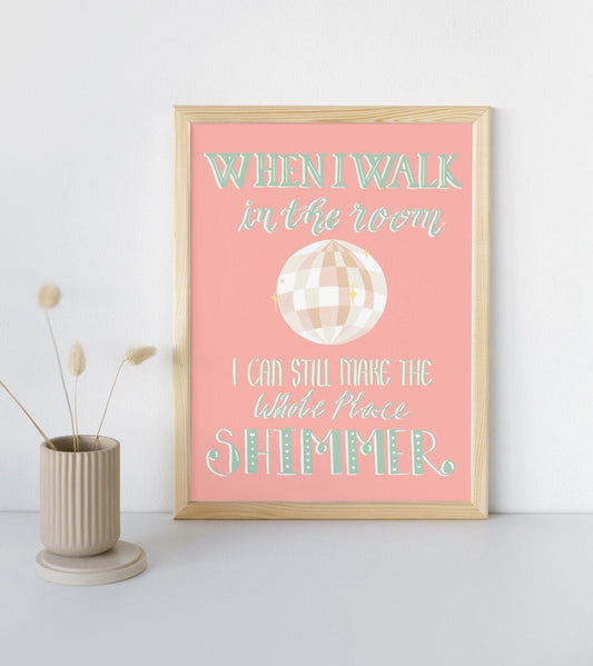 When I Walk In The Room I Can Still Make The Whole Room Shimmer Taylor Swift Bejeweled Quote, Living Room Wall Art Print in the U.K.