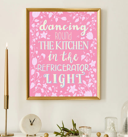 Dancing Round The Kitchen in The Refrigerator Taylor Swift Print